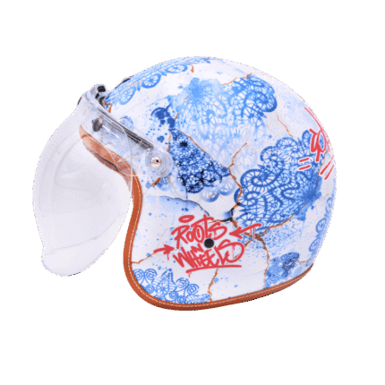 Κράνος AXOR jet Sake Roots 'n' Wheels White Blue