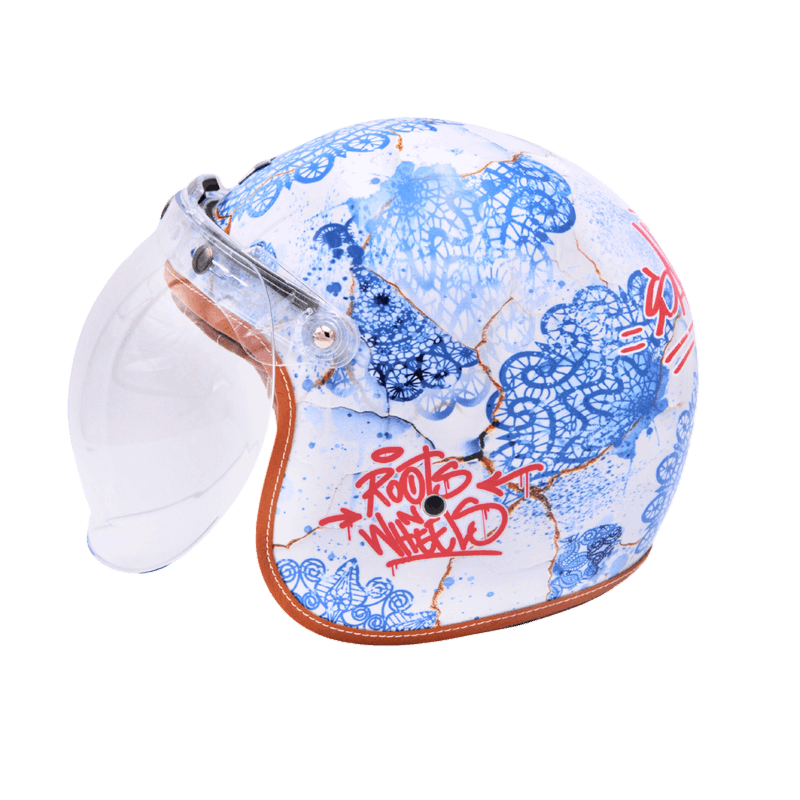 Κράνος AXOR jet Sake Roots 'n' Wheels White Blue Κράνος AXOR jet Sake Roots 'n' Wheels White Blue
